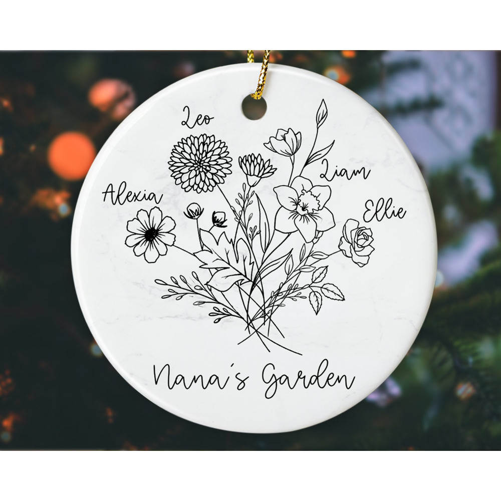 Grandma Ornament, Grandma Gift, Custom Birth Month Flower Ornament, Nana's Garden Ornament, Christmas Gifts For Grandma, Nana Gift - 2.jpg