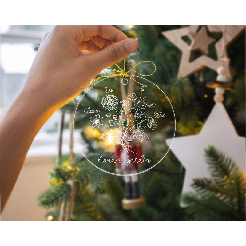 Grandma Ornament, Grandma Gift, Custom Birth Month Flower Ornament, Nana's Garden Ornament, Christmas Gifts For Grandma, Nana Gift - 4.jpg