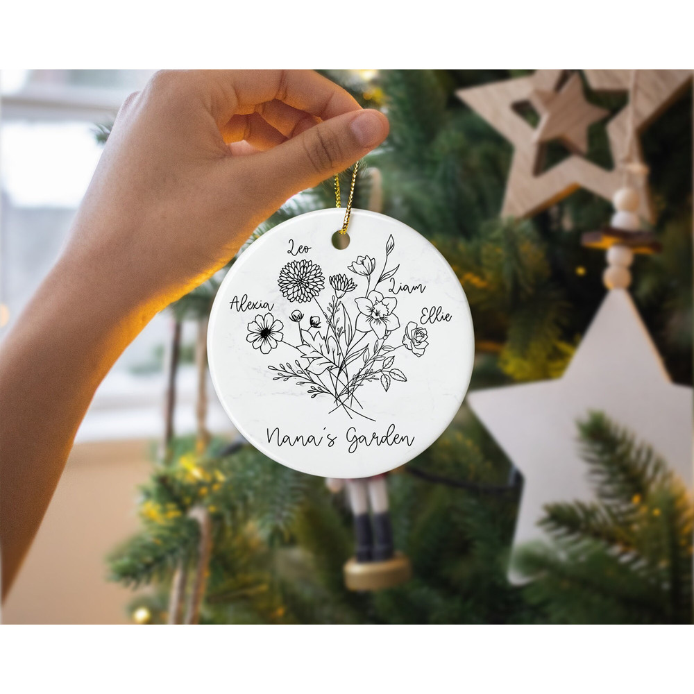 Grandma Ornament, Grandma Gift, Custom Birth Month Flower Ornament, Nana's Garden Ornament, Christmas Gifts For Grandma, Nana Gift - 5.jpg