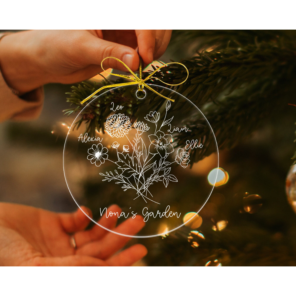 Grandma Ornament, Grandma Gift, Custom Birth Month Flower Ornament, Nana's Garden Ornament, Christmas Gifts For Grandma, Nana Gift - 6.jpg