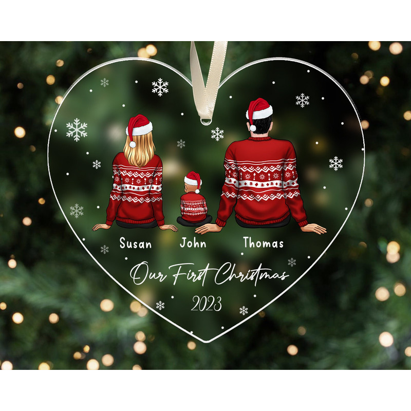 Our First Christmas Ornament, Baby's First Christmas Ornament, New Baby Gifts, New Parents Gift, New Family Keepsake Ornament, Xmas Decor - 1.jpg
