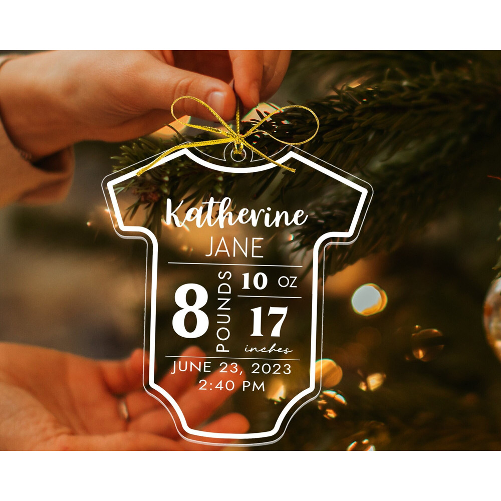 Personalized Baby First Christmas Ornament, New Baby Christmas Gifts, Baby Keepsake Ornament, Custom Baby's 1st Ornament, Christmas Decor - 1.jpg