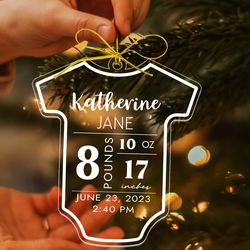 personalized baby first christmas ornament, new baby christmas gifts, baby keepsake ornament