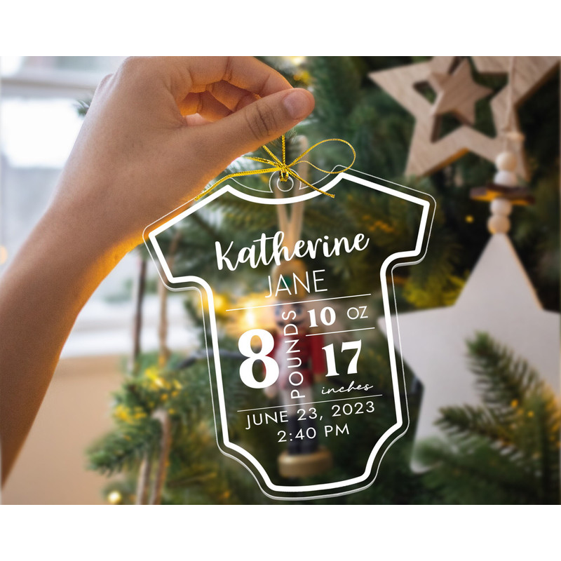 Personalized Baby First Christmas Ornament, New Baby Christmas Gifts, Baby Keepsake Ornament, Custom Baby's 1st Ornament, Christmas Decor - 2.jpg
