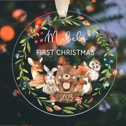 Personalized Babys First Christmas Ornament, Custom Babys 1st Christmas Ornament, New Baby Christmas Gifts