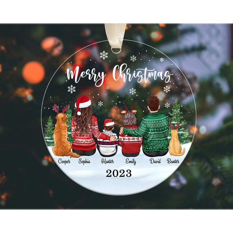 Personalized Family and Pet Ornament, Custom Family Christmas Ornament with Pets, Xmas Family Keepsake Ornament, Christmas Decor, Noel Decor - 10.jpg