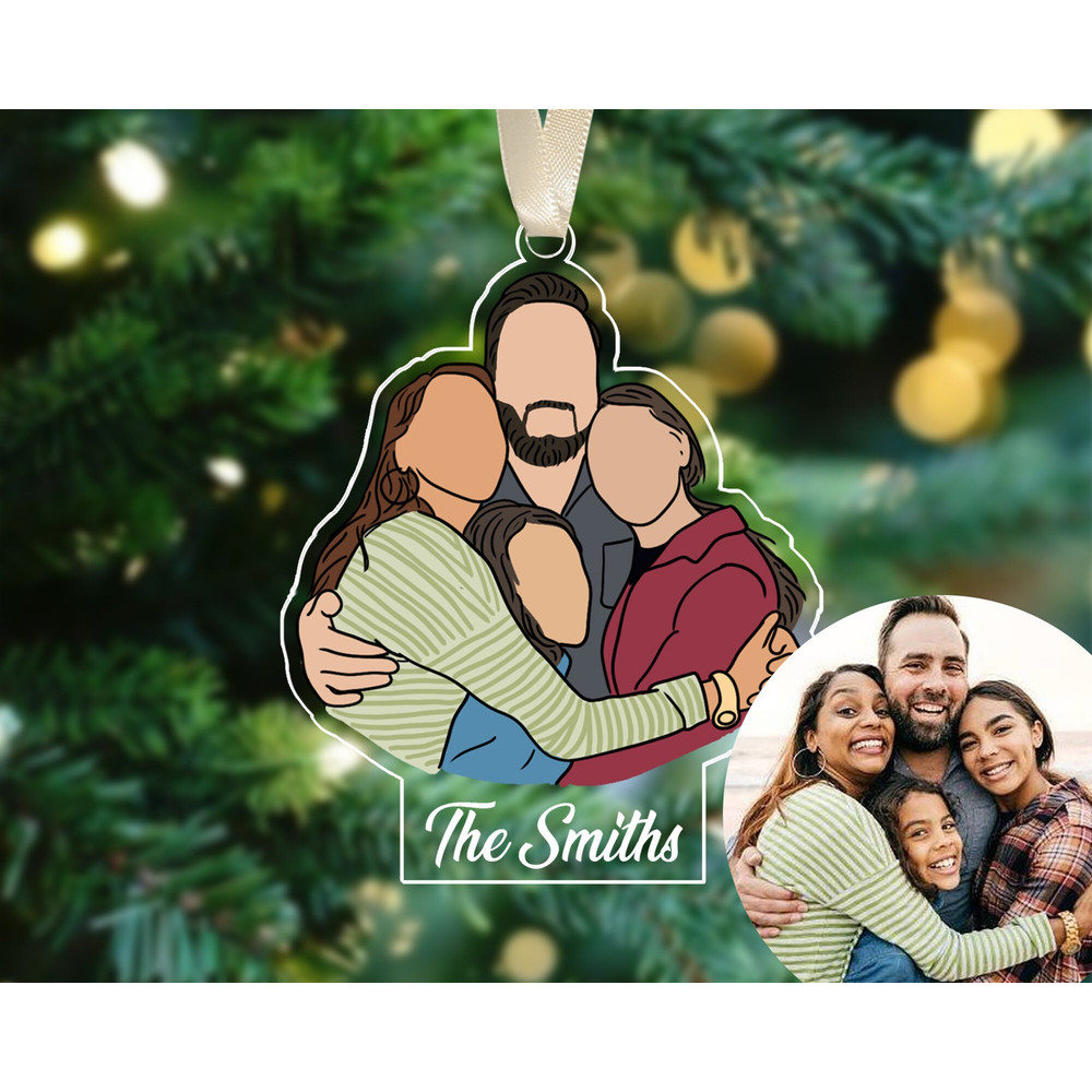 Personalized Family Christmas Ornament, Custom Family Portrait Ornament, Christmas 2023 Decoration, Family Christmas Gifts, Family Keepsake - 2.jpg