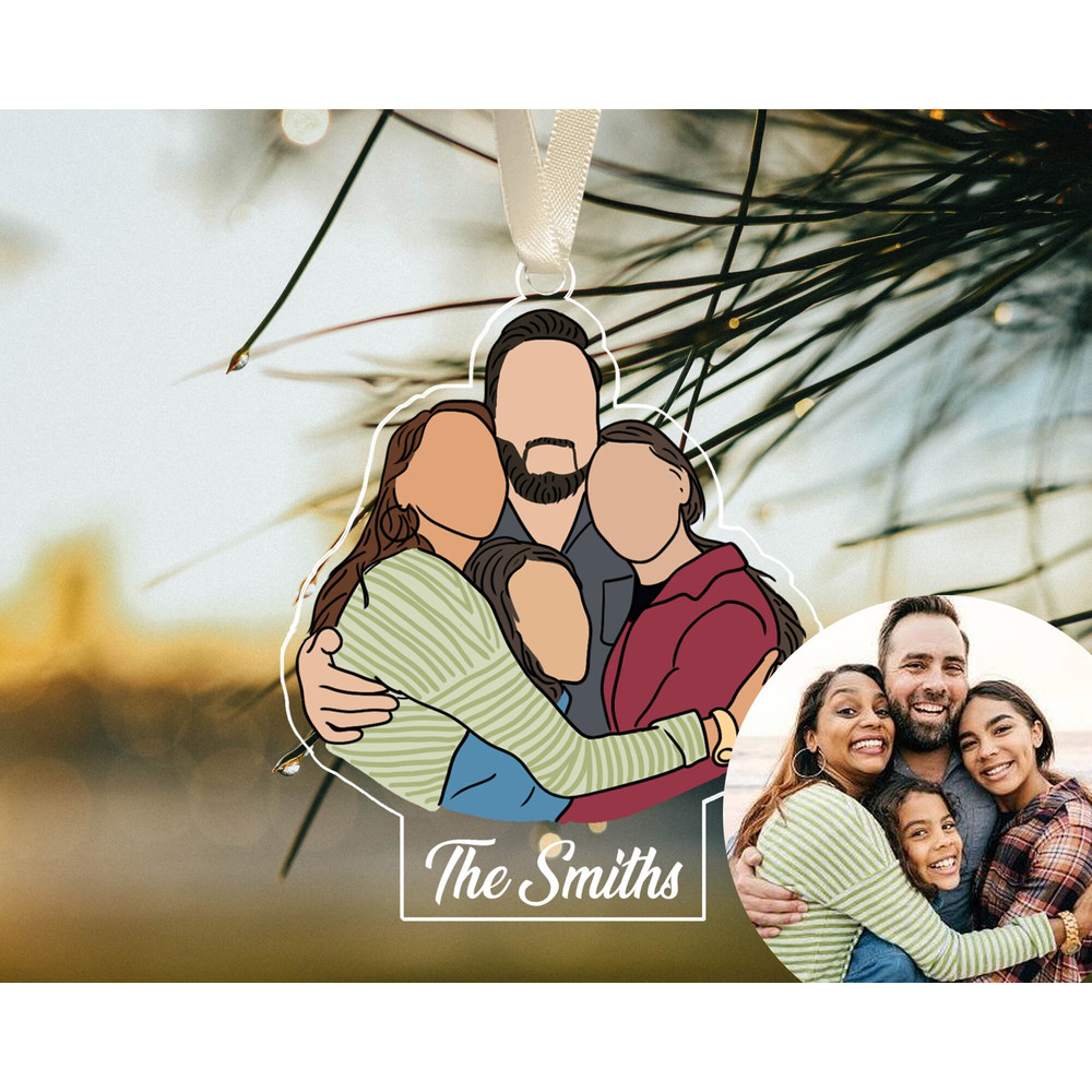Personalized Family Christmas Ornament, Custom Family Portrait Ornament, Christmas 2023 Decoration, Family Christmas Gifts, Family Keepsake - 5.jpg