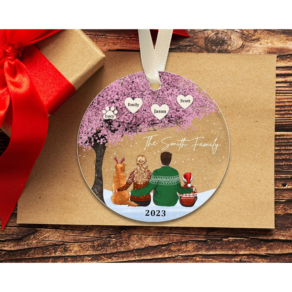 Personalized Family Christmas Ornament, Family Tree Ornament, 2023 Family and Pet Ornament, Family Keepsake Ornament, Family Xmas Gifts - 1.jpg