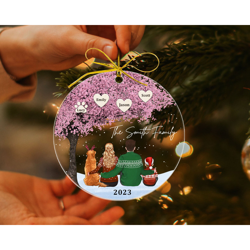 Personalized Family Christmas Ornament, Family Tree Ornament, 2023 Family and Pet Ornament, Family Keepsake Ornament, Family Xmas Gifts - 10.jpg