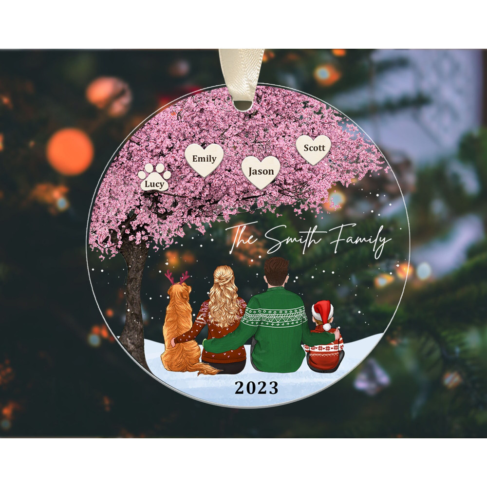 Personalized Family Christmas Ornament, Family Tree Ornament, 2023 Family and Pet Ornament, Family Keepsake Ornament, Family Xmas Gifts - 8.jpg