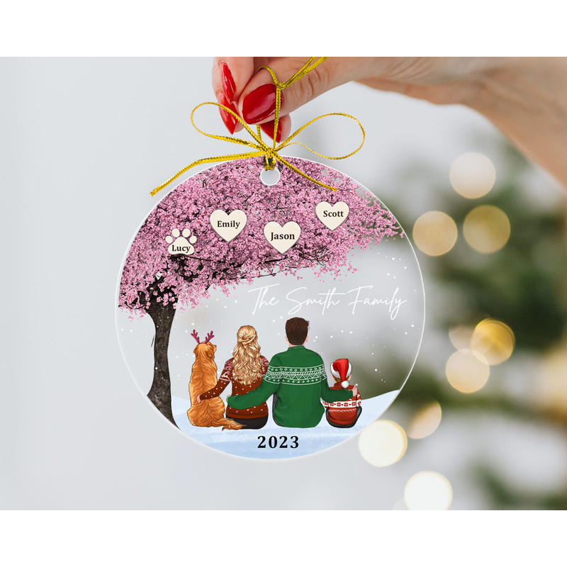 Personalized Family Christmas Ornament, Family Tree Ornament, 2023 Family and Pet Ornament, Family Keepsake Ornament, Family Xmas Gifts - 9.jpg