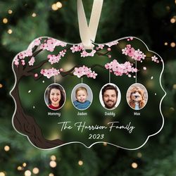 Personalized Family Christmas Ornament, Family Tree Ornament, 2023 Family Ornament with Photo