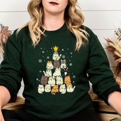 Christmas Cat Tree Sweatshirt, Merry Catmas Christmas Hoodie, Meowy Christmas Sweatshirt, Christmas Sweatshirt, Christma