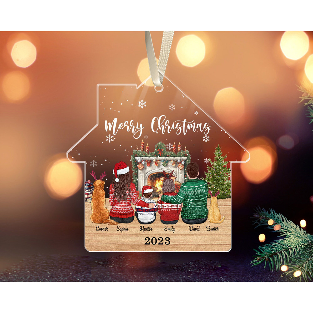Personalized Family Ornament, Custom Family Christmas Ornament with Pets, Family and Pet Ornament, Xmas Family Keepsake Ornament, Xmas Decor - 10.jpg