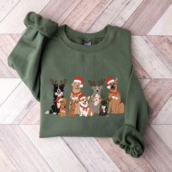 Christmas Dogs Sweatshirt, Dog Lover Sweater, Holiday Sweater, Christmas Shirt, Dog Gift, Cute Dogs, Gift for Dog Lover,