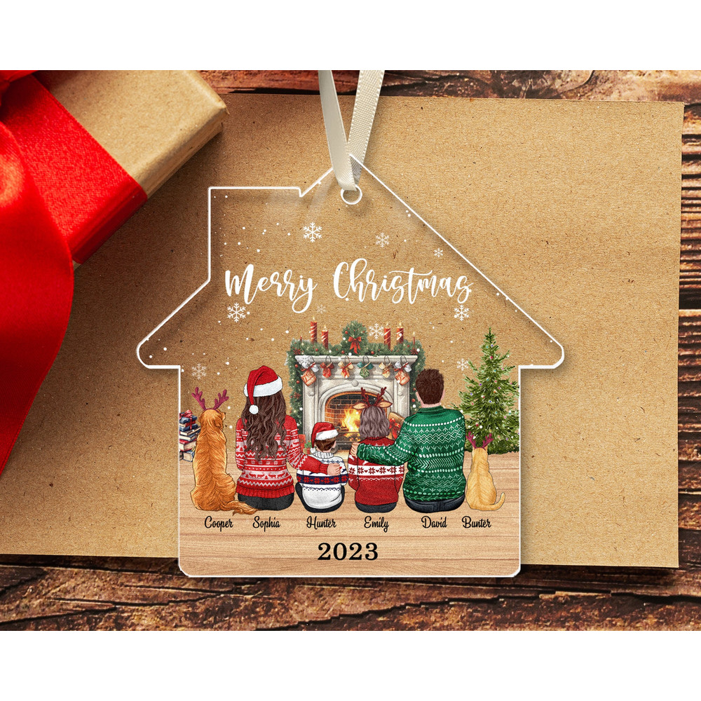 Personalized Family Ornament, Custom Family Christmas Ornament with Pets, Family and Pet Ornament, Xmas Family Keepsake Ornament, Xmas Decor - 8.jpg