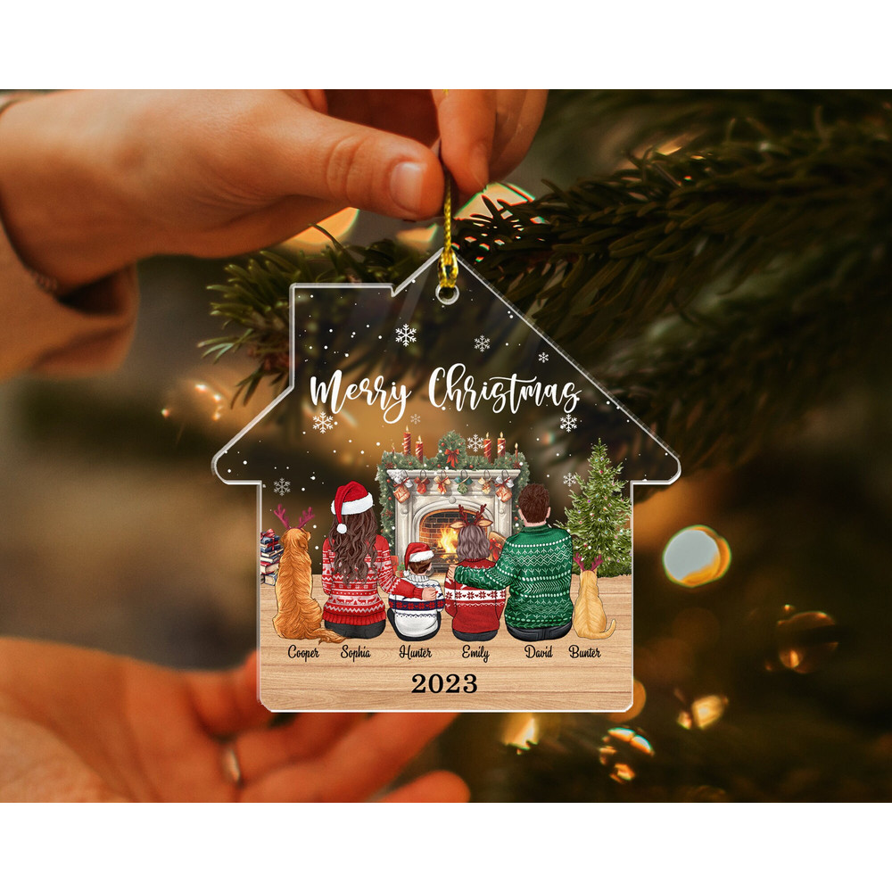 Personalized Family Ornament, Custom Family Christmas Ornament with Pets, Family and Pet Ornament, Xmas Family Keepsake Ornament, Xmas Decor - 9.jpg