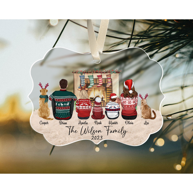 Personalized Family Ornament, Family Christmas 2023 Ornament, Custom Family with Pets Ornament, Xmas Family Keepsake Gifts, Christmas Decor - 10.jpg