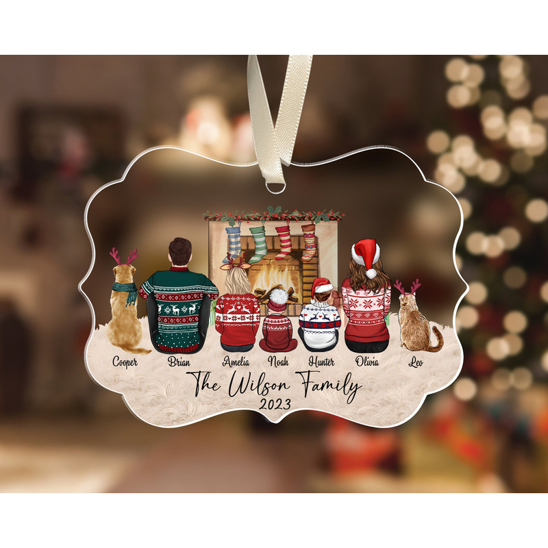 Personalized Family Ornament, Family Christmas 2023 Ornament, Custom Family with Pets Ornament, Xmas Family Keepsake Gifts, Christmas Decor - 9.jpg