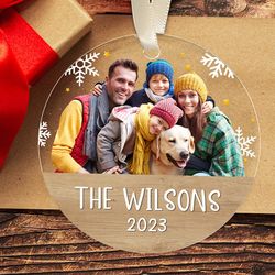 personalized family photo ornament, family christmas ornament 2023, xmas family keepsake ornament