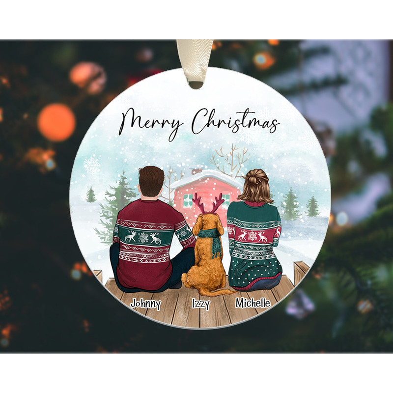 Personalized Family with Pet Christmas Ornament, Custom Dog Cat Christmas Ornament, Family Keepsake Christmas Gift, Family Christmas Decor - 8.jpg