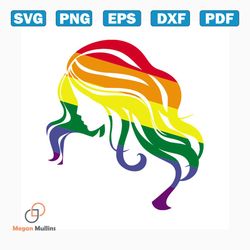 lgbt girl rainbow hair svg, lgbt svg, pride svg, lgbt day svg, lgbt pride svg, lgbt shirt, lgbt gifts, lgbt flag svg, ri