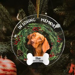 Custom Dog Photo Ornament, Dog Memorial Gift, Loss of Pet