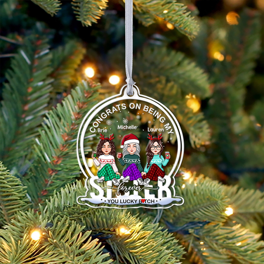 Custom Friends Besties Sisters Ornament, Personalized Bestie Ornament, Christmas Gift For Best Friend, Sisters, BFF, Christmas Decor - 6.jpg
