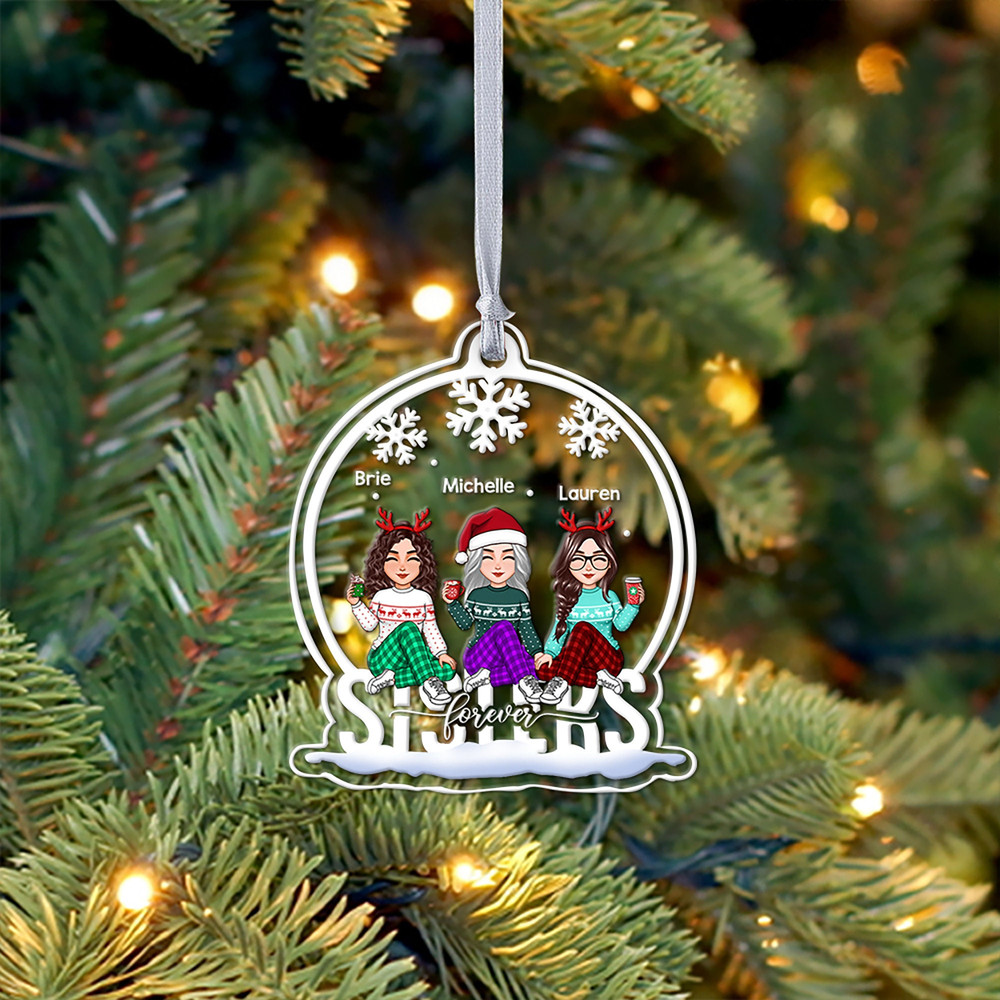 Custom Friends Besties Sisters Ornament, Personalized Bestie Ornament, Christmas Gift For Best Friend, Sisters, BFF, Christmas Decor - 5.jpg