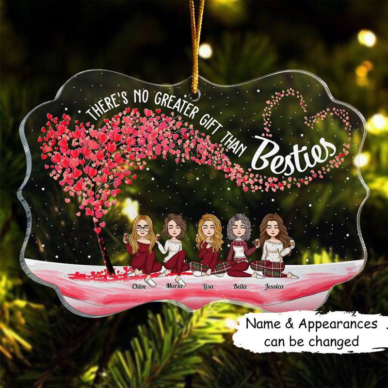 Custom Friends Besties Sisters Ornament, Personalized Bestie Ornament, Christmas Gift For Best Friend, Sisters, BFF, Christmas Decor - 1.jpg
