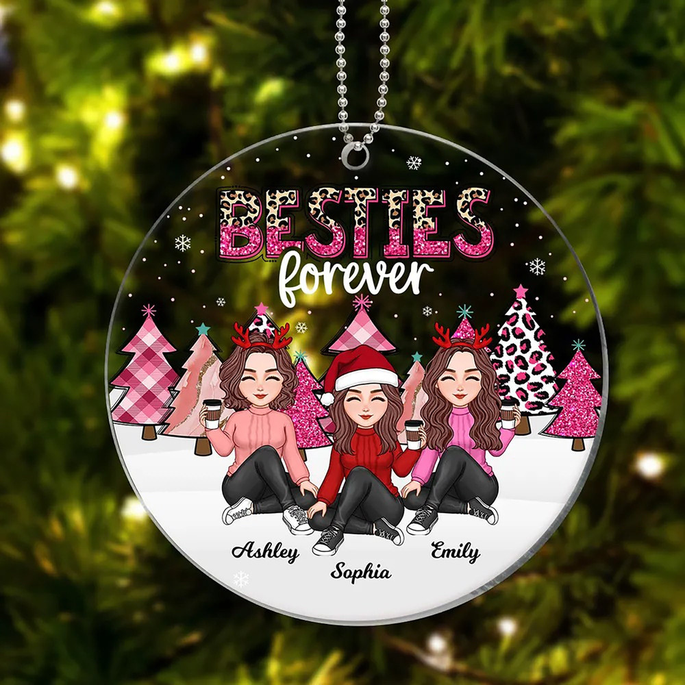 Custom Friends Besties Sisters Ornament, Personalized Bestie Ornament, Christmas Gift For Best Friend, Sisters, BFF, Christmas Decor - 6.jpg