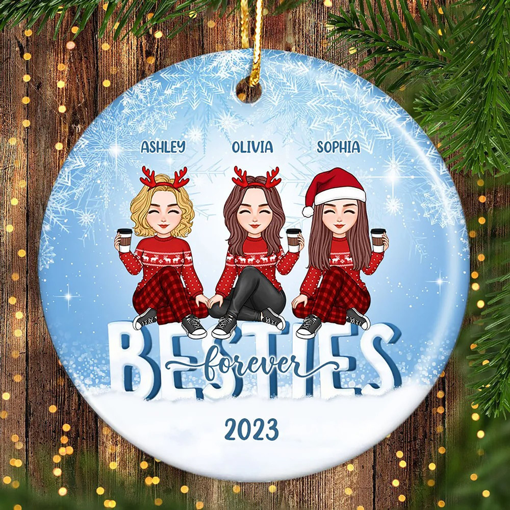Custom Friends Besties Sisters Ornament, Personalized Bestie Ornament, Christmas Gift For Best Friend, Sisters, BFF, Christmas Decor - 6.jpg