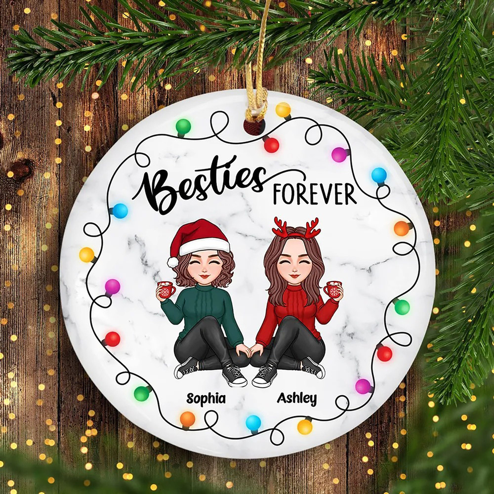 Custom Friends Besties Sisters Ornament, Personalized Bestie Ornament, Christmas Gift For Best Friend, Sisters, BFF, Christmas Decor - 6.jpg