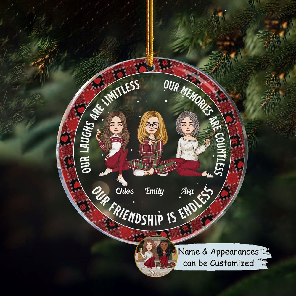 Custom Friends Besties Sisters Ornament, Personalized Bestie Ornament, Christmas Gift For Best Friend, Sisters, BFF, Christmas Decor - 1.jpg