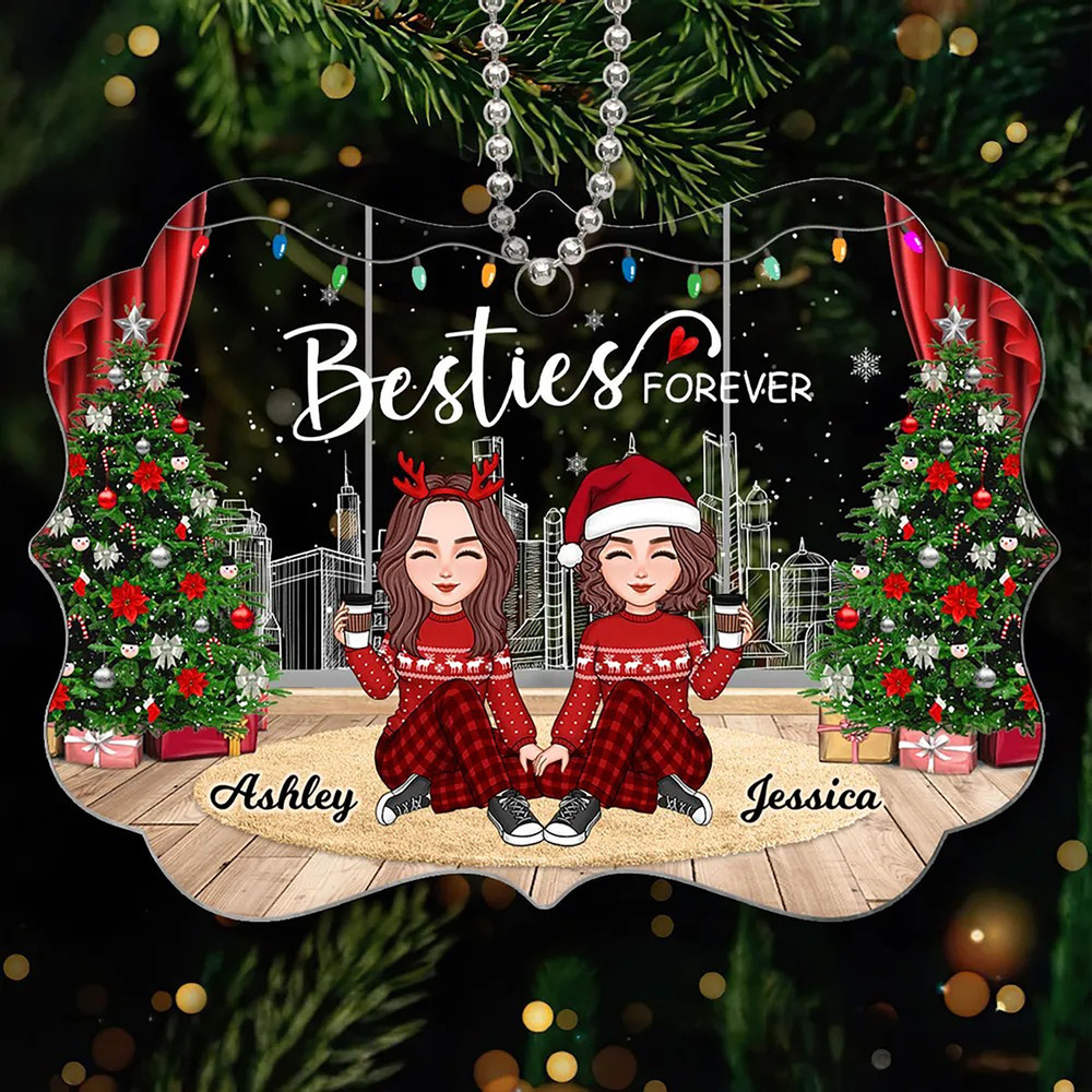 Custom Friends Besties Sisters Ornament, Personalized Bestie Ornament, Christmas Gift For Best Friend, Sisters, BFF, Christmas Decor - 6.jpg