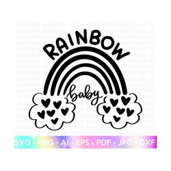 rainbow baby svg, rainbow onesie svg, rainbow baby shower svg, welcome baby, baby onesie, newborn svg, cut file for cricut, silhouette