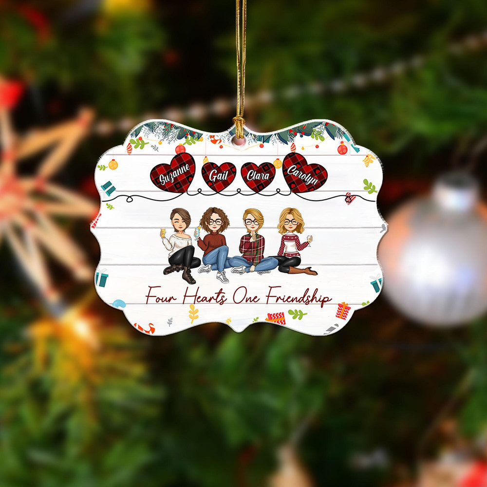 Custom Friends Besties Sisters Ornament, Personalized Bestie Ornament, Christmas Gift For Best Friend, Sisters, BFF, Christmas Decor - 1.jpg
