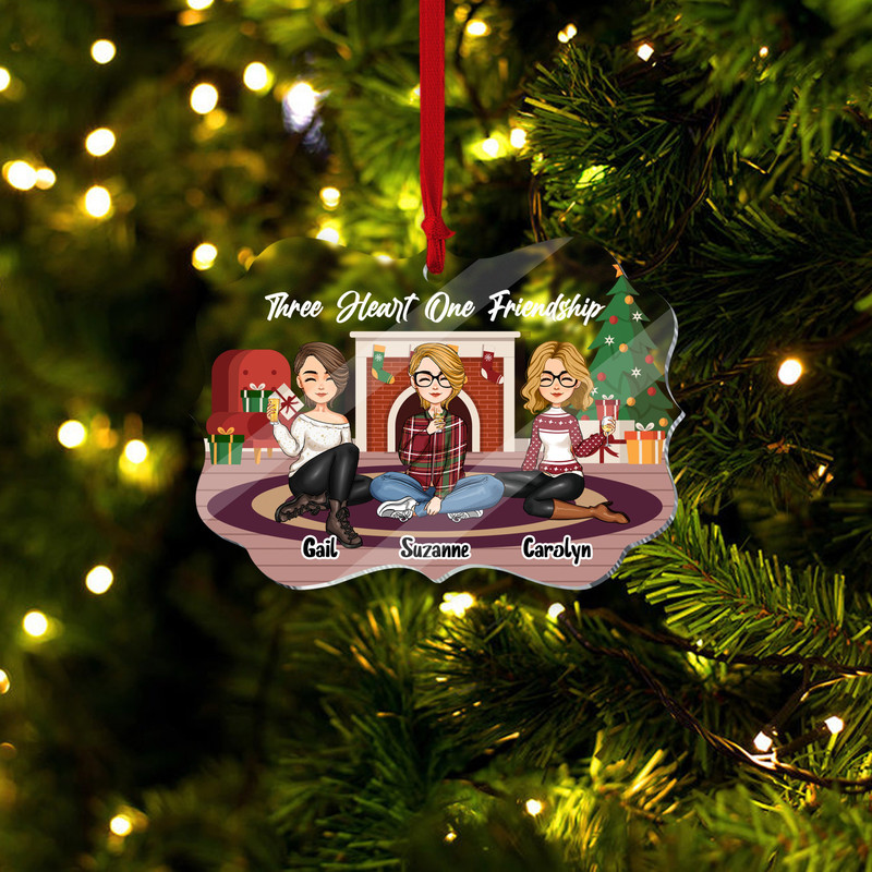Custom Friends Besties Sisters Ornament, Personalized Bestie Ornament, Christmas Gift For Best Friend, Sisters, BFF, Christmas Decor - 6.jpg