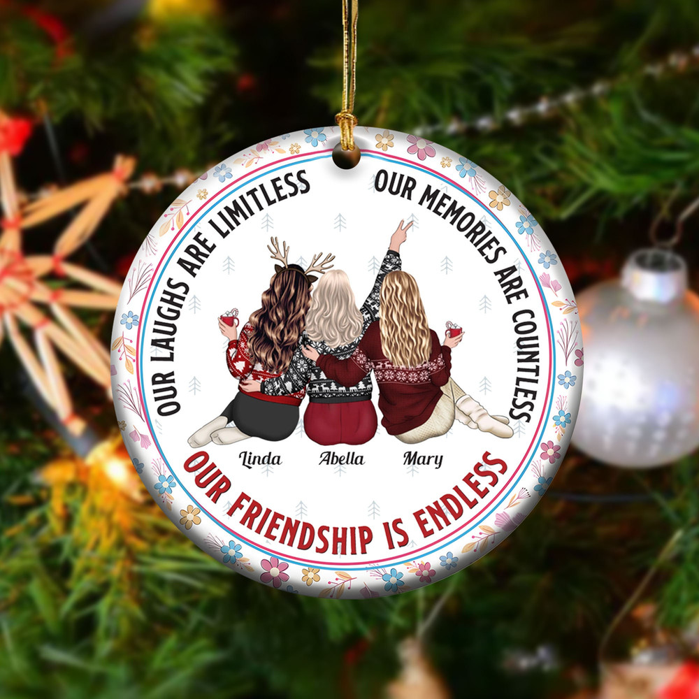 Custom Friends Besties Sisters Ornament, Personalized Bestie Ornament, Christmas Gift For Best Friend, Sisters, BFF, Christmas Decor - 2.jpg