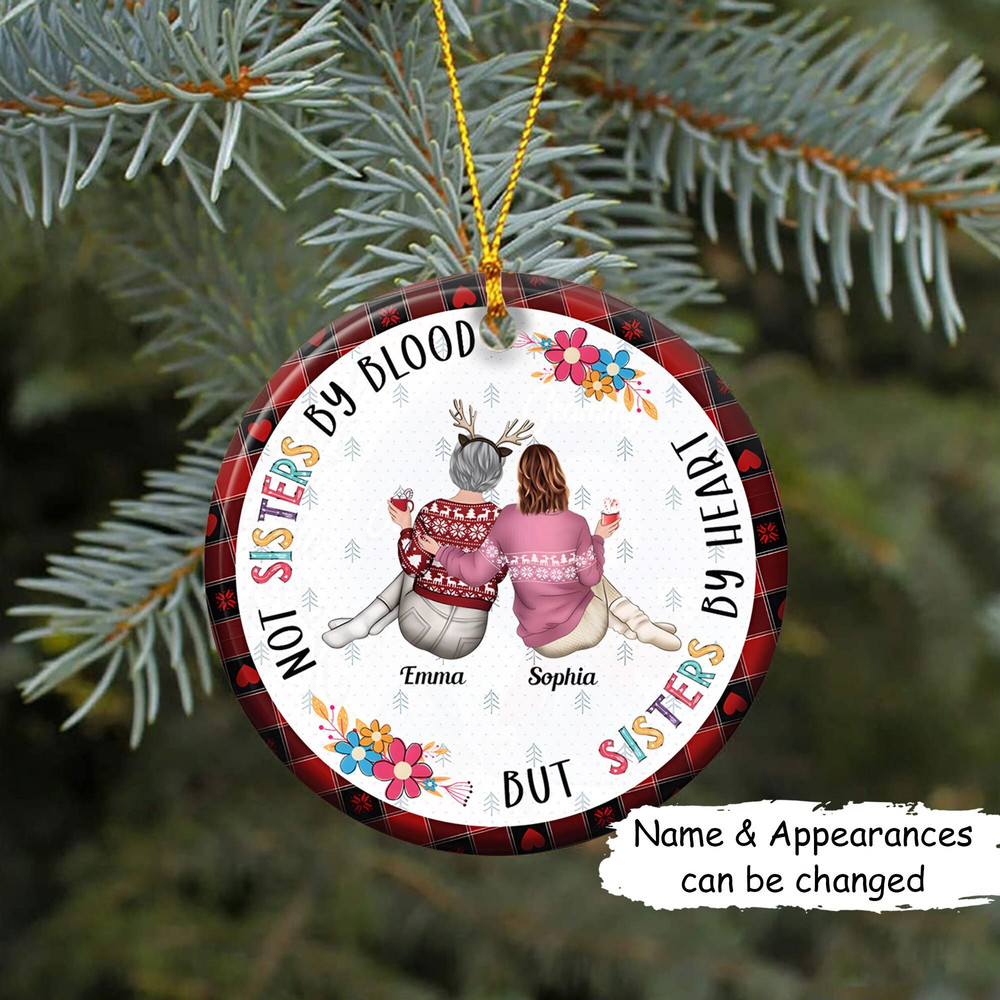 Custom Friends Besties Sisters Ornament, Personalized Bestie Ornament, Christmas Gift For Best Friend, Sisters, BFF, Christmas Decor - 1.jpg