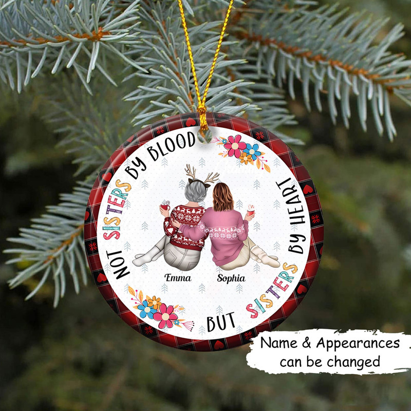 Custom Friends Besties Sisters Ornament, Personalized Bestie Ornament, Christmas Gift For Best Friend, Sisters, BFF, Christmas Decor - 1.jpg