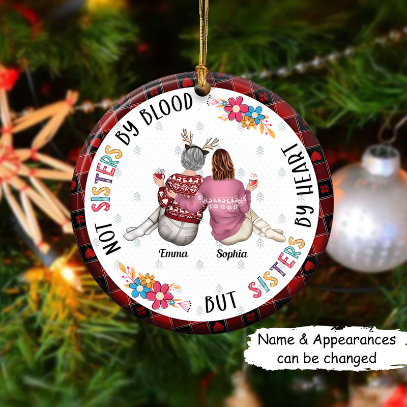 Custom Friends Besties Sisters Ornament, Personalized Bestie Ornament, Christmas Gift For Best Friend, Sisters, BFF, Christmas Decor - 2.jpg