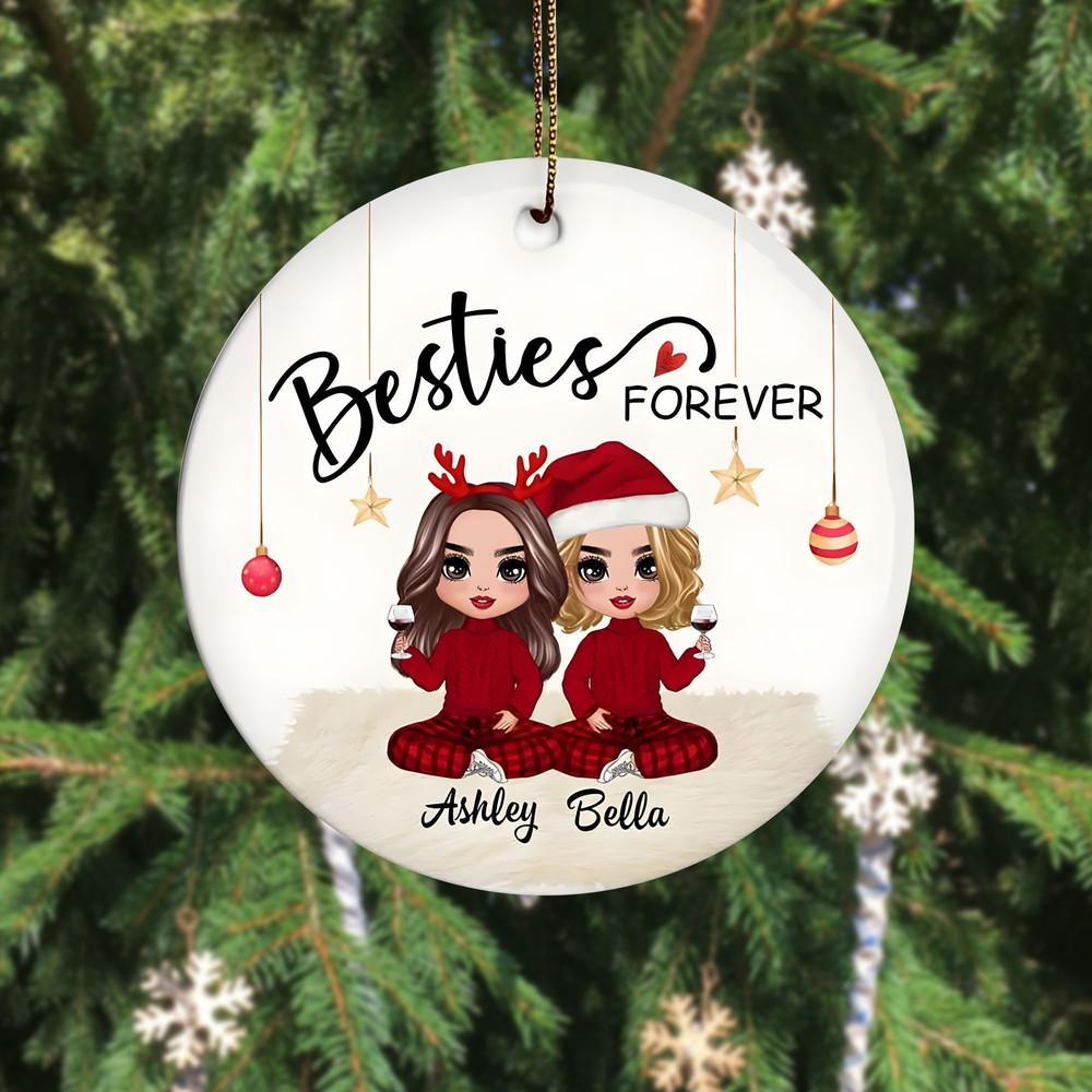 Custom Friends Besties Sisters Ornament, Personalized Bestie Ornament, Christmas Gift For Best Friend, Sisters, BFF, Christmas Decor - 2.jpg