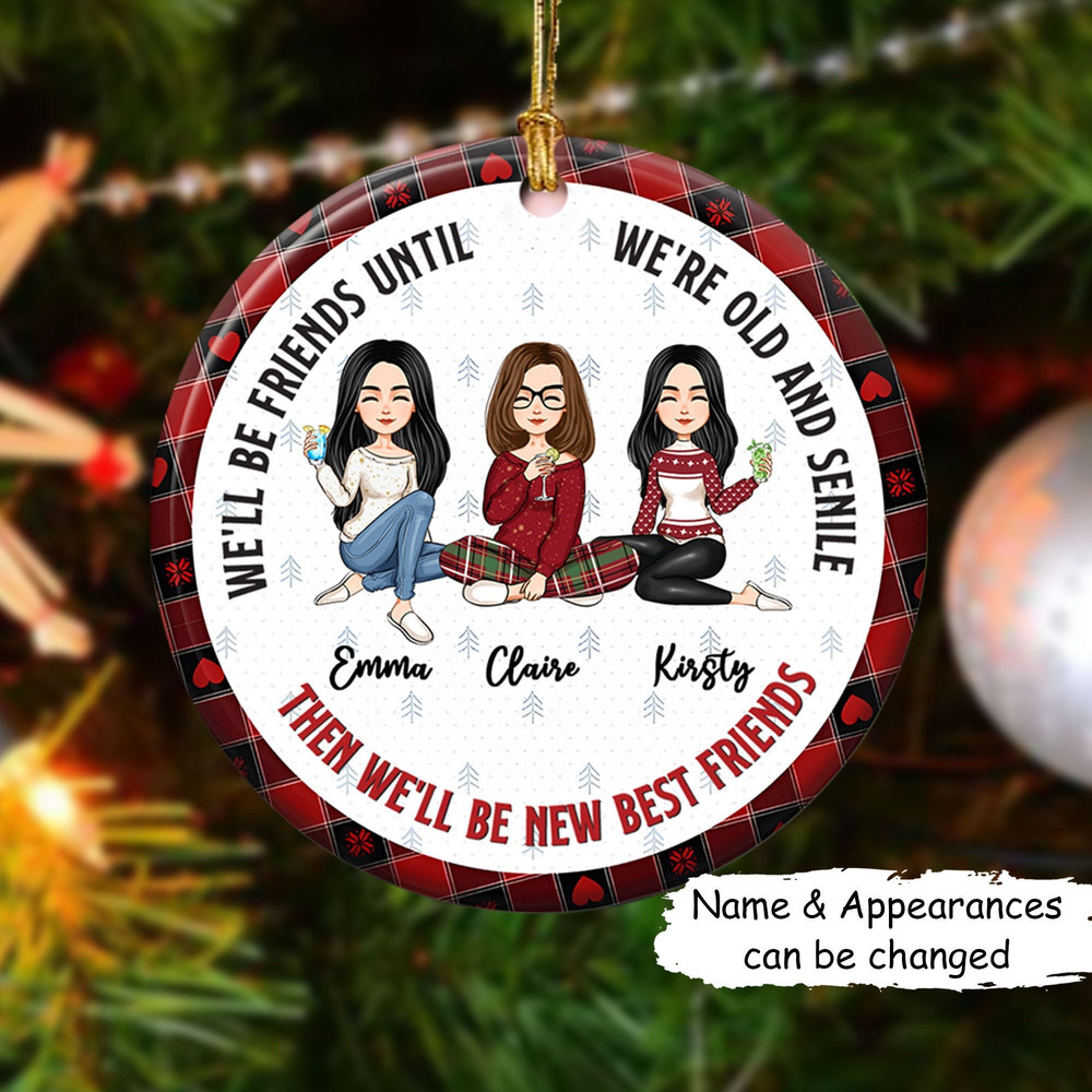 Custom Friends Besties Sisters Ornament, Personalized Bestie Ornament, Christmas Gift For Best Friend, Sisters, BFF, Christmas Decor - 1.jpg