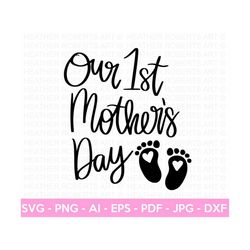 first mother's day svg, mom shirt svg, mother's day gift, mom life, blessed mama, hand lettered mom quotes, cut files for cricut, silhouette