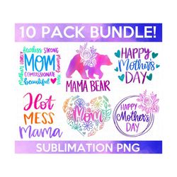 mother's day sublimation bundle, blessed mama png, mom shirt png, gift for mom png, mother's day png, mom quotes png, hand lettered quotes