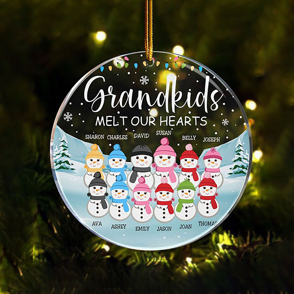 Customized Grandkids Ornament, Family With Kids Ornament, Grandparents With Kids Ornament, Family Christmas Ornament 2023, Christmas Decor - 1.jpg