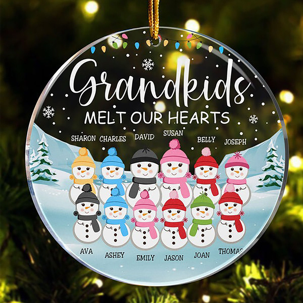 Customized Grandkids Ornament, Family With Kids Ornament, Grandparents With Kids Ornament, Family Christmas Ornament 2023, Christmas Decor - 2.jpg