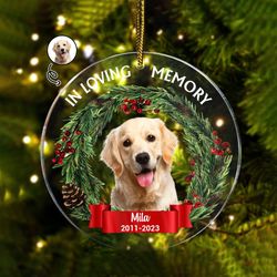 personalized cat  dog memorial ornament with photo, pet memorial gifts, pet memorial